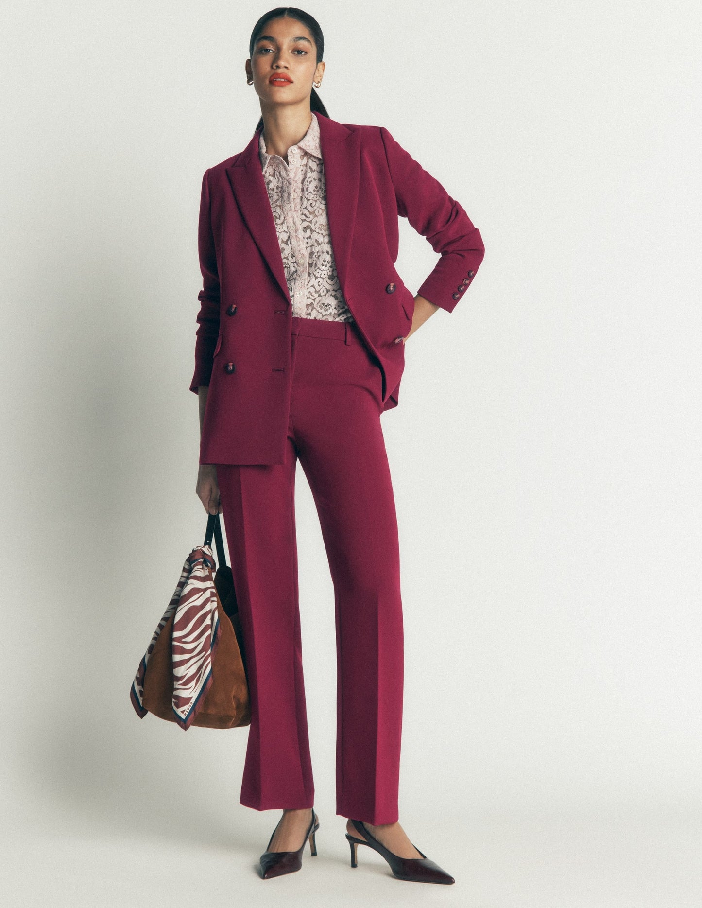 Keswick Double Breasted Blazer-Deep Wisteria