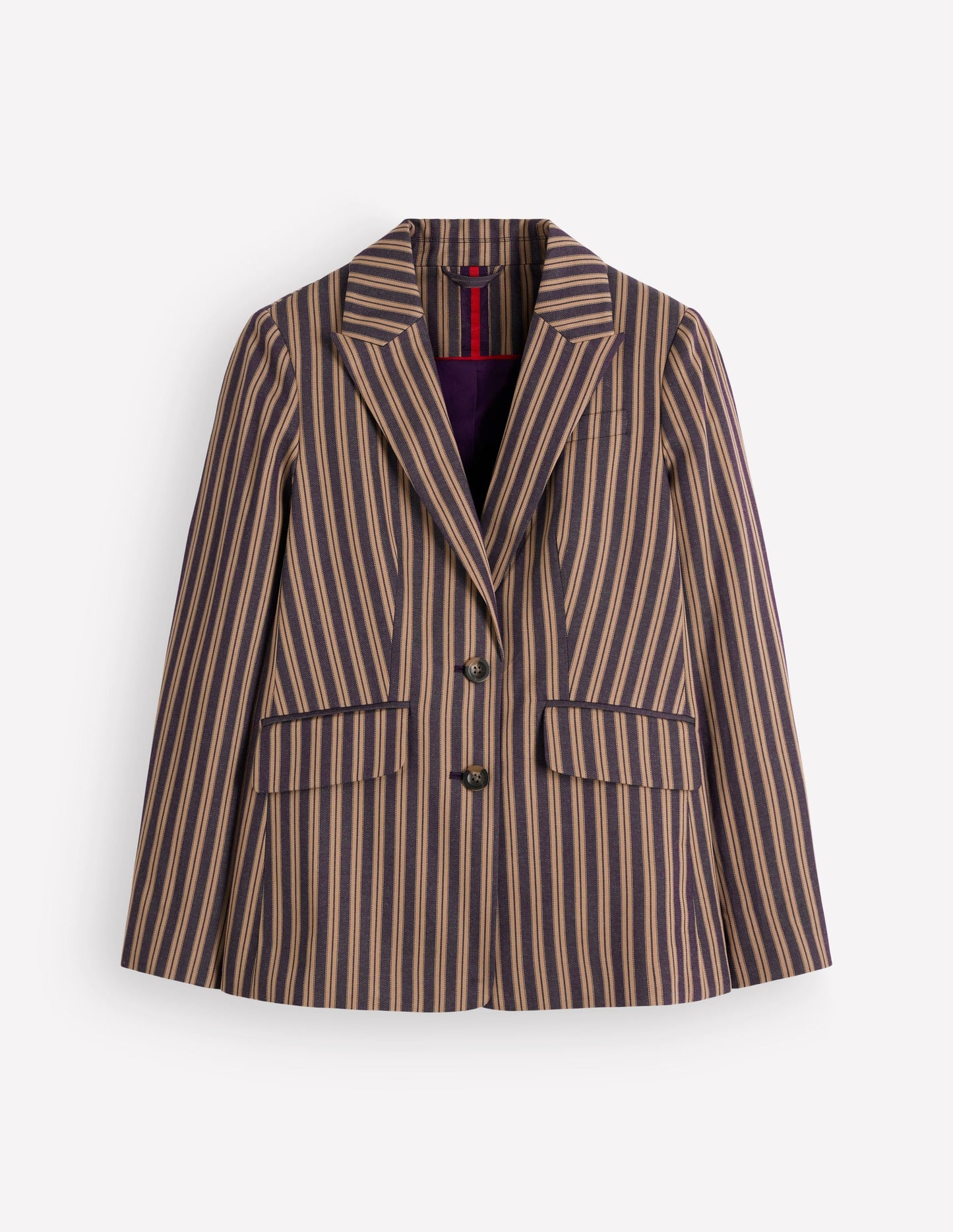 Stamford Tailored Blazer-Navy, Camel Tram Stripe