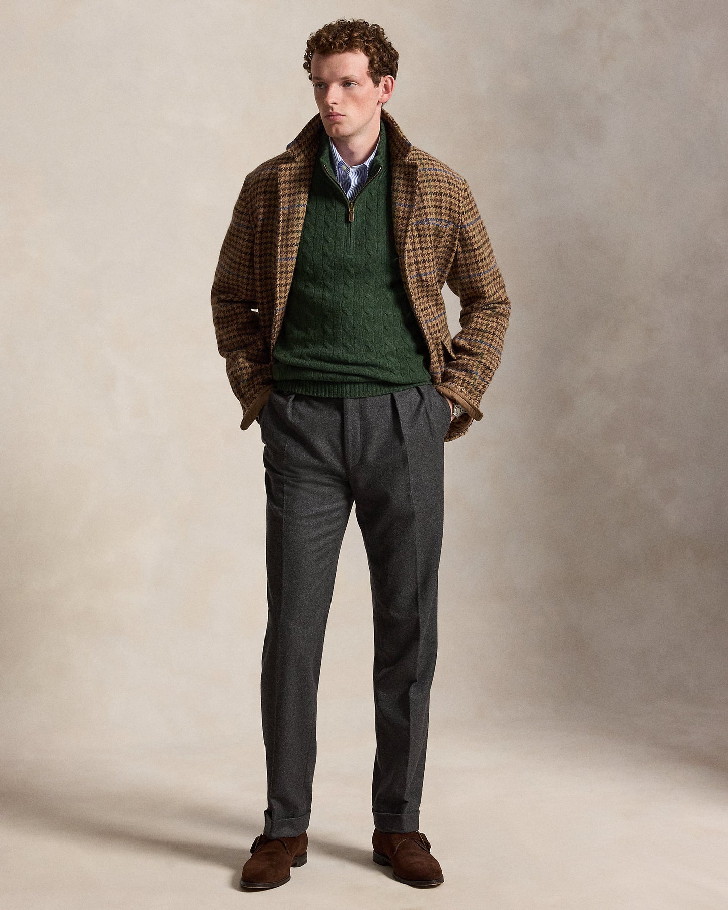 Cable-Knit Quarter-Zip Jumper